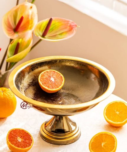 میوه خوری فلزی زیتونی طلایی