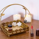 شیرینی خوری مربع طلایی دسته دار مویلار moylar