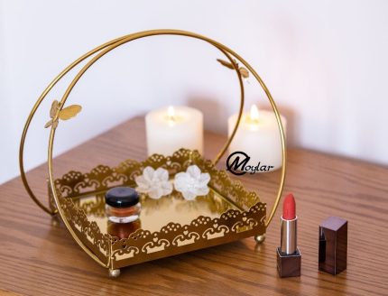 شیرینی خوری مربع طلایی دسته دار مویلار moylar