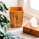 سطل با جای دستمال جنس چوب راش مویلار