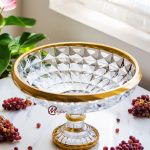 میوه خوری پایه دار لب طلا مویلار مدل اکوامارین