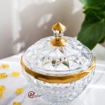 شکلات خوری بلور لب طلا مویلار مدل اکوامارین