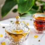 قندان بلور لب طلا مویلار مدل اکوامارین