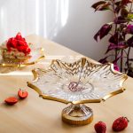 شیرینی خوری پایه دار بلور لب طلا مویلار مدل امپریال
