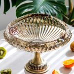 میوه خوری کریستال شامپاینی با پایه فلزی مویلار مدل فانتوم