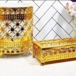 سطل و جای دستمال طلایی